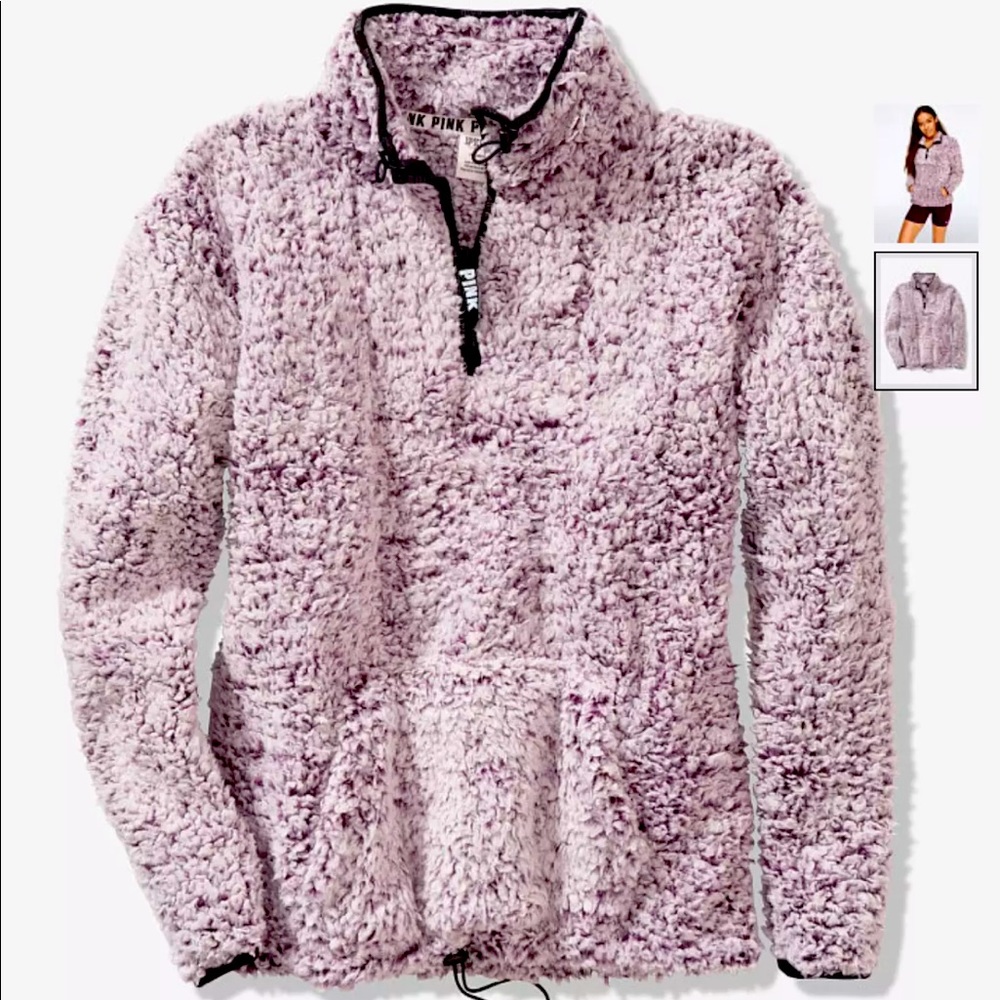 PINK VS Sherpa Zip-up Pullover